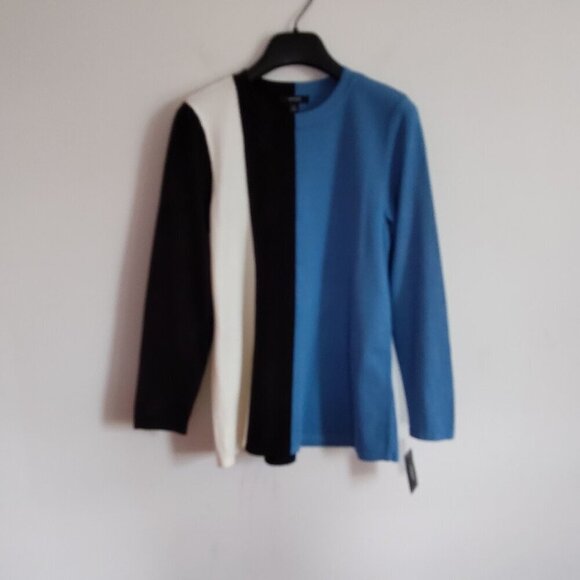 Ladies Petite SZ PM Alfani Long-Sleeve Stripe Sweater - Picture 1 of 3